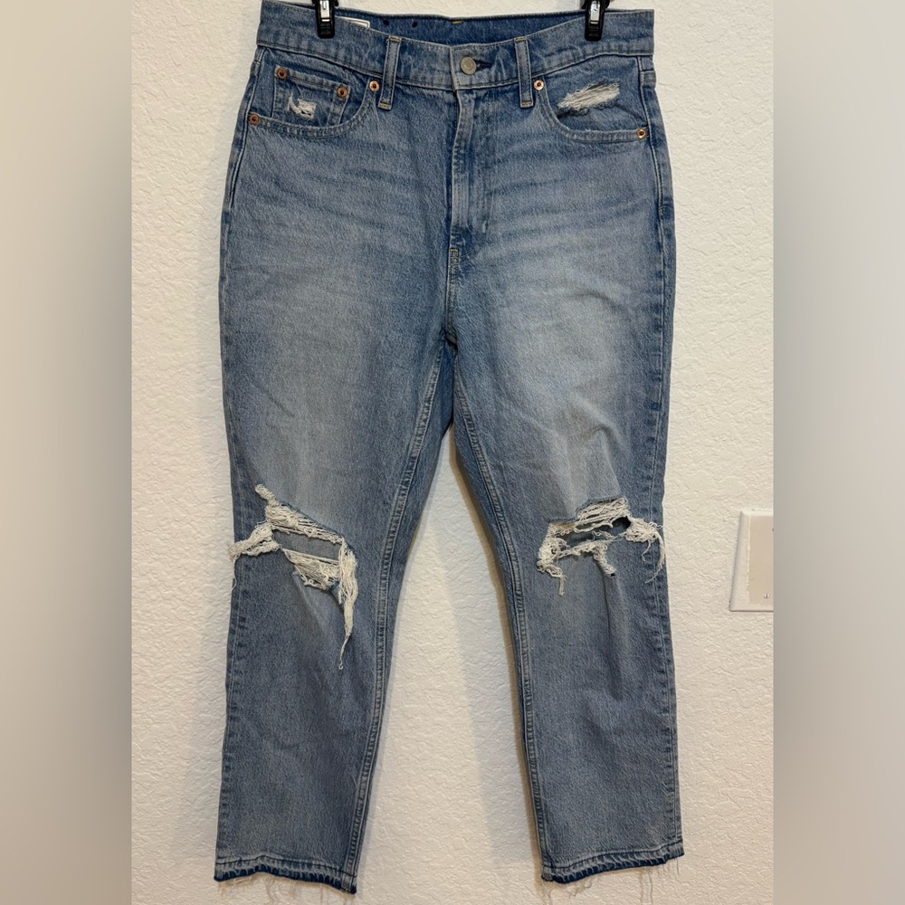 GAP Blue Distressed Boyfriend Jeans